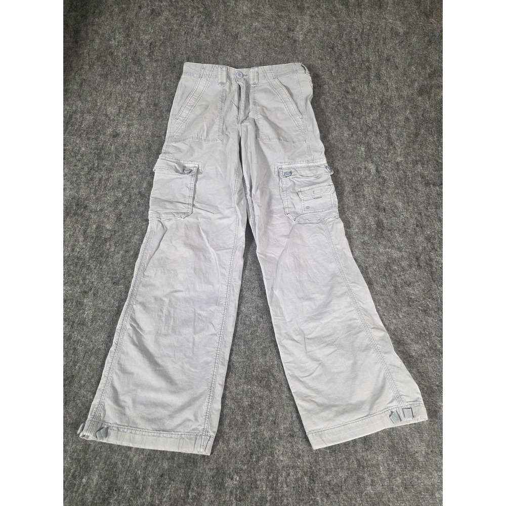 Womens Size 6 Pants Cargo Wide Leg Grey Cinch Ankle Utility American Eagle
